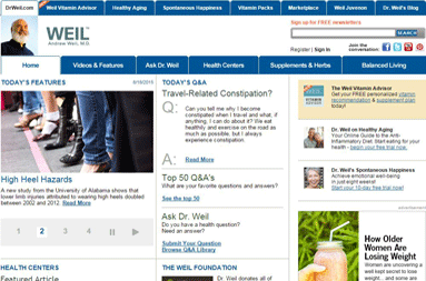 drweil.com webpage snapshot